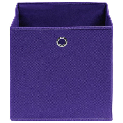 Förvaringslådor 4 st non-woven tyg 28x28x28 cm lila