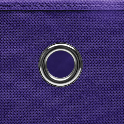 Förvaringslådor 4 st non-woven tyg 28x28x28 cm lila