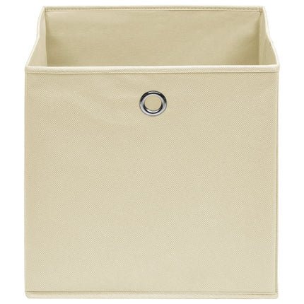 Förvaringslådor 4 st non-woven tyg 28x28x28 cm gräddvit