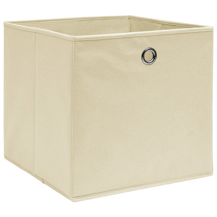 Förvaringslådor 10 st non-woven tyg 28x28x28 cm gräddvit