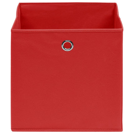 Förvaringslådor 10 st non-woven tyg 28x28x28 cm röd