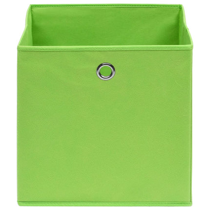 Förvaringslådor 4 st non-woven tyg 28x28x28 cm grön