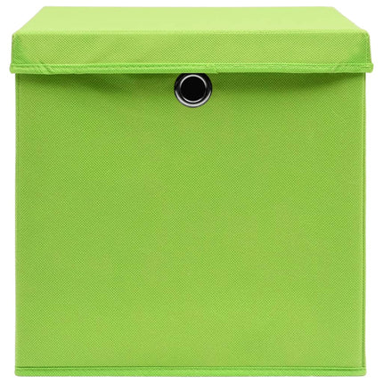 Förvaringslådor med lock 4 st 28x28x28 cm grön