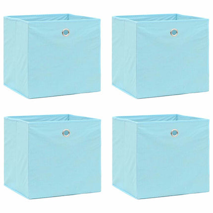 Förvaringslådor 4 st non-woven tyg 28x28x28 cm babyblå