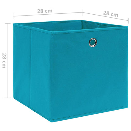 Förvaringslådor 4 st non-woven tyg 28x28x28 cm babyblå