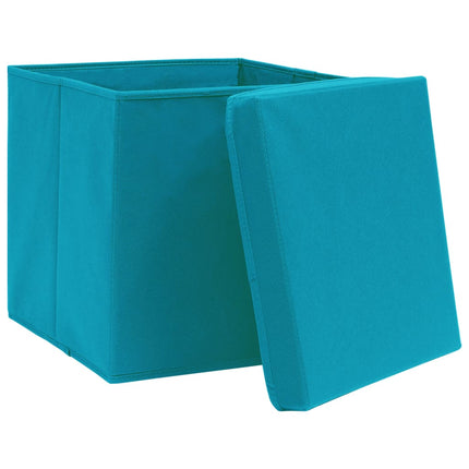 Förvaringslådor med lock 10 st 28x28x28 cm babyblå