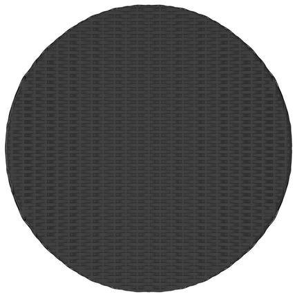 Trädgårdsbord svart 70x70x73 cm konstrotting
