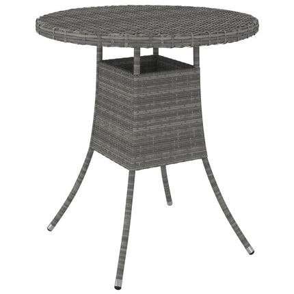 Trädgårdsbord grå 70x70x73 cm konstrotting