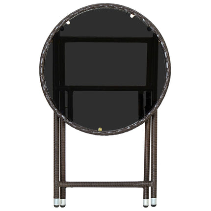 Soffbord brun 60 cm konstrotting och härdat glas
