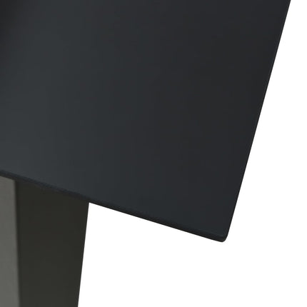 Trädgårdsbord svart 190x90x74 cm stål och glas