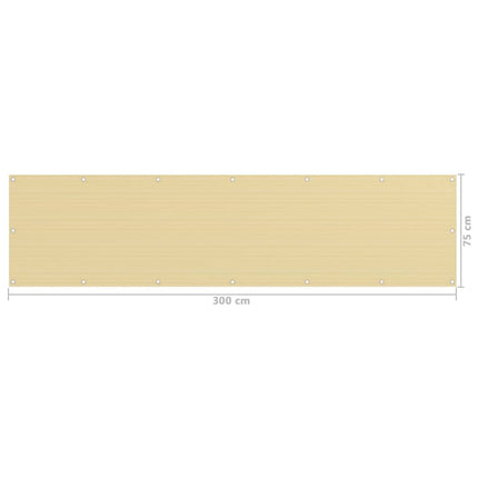 Balkongskärm beige 75x300 cm HDPE