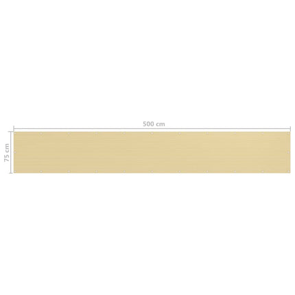 Balkongskärm beige 75x500 cm HDPE