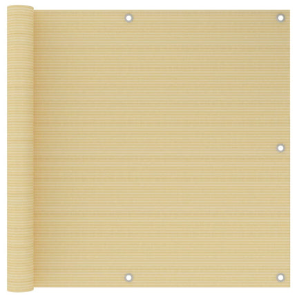 Balkongskärm beige 90x300 cm HDPE