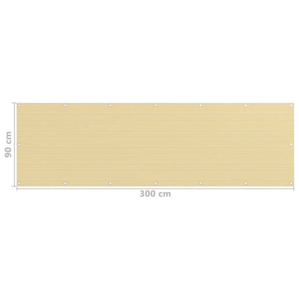 Balkongskärm beige 90x300 cm HDPE