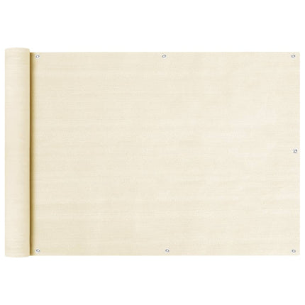 Balkongskärm gräddvit 75x300 cm HDPE