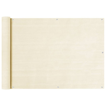 Balkongskärm gräddvit 75x500 cm HDPE