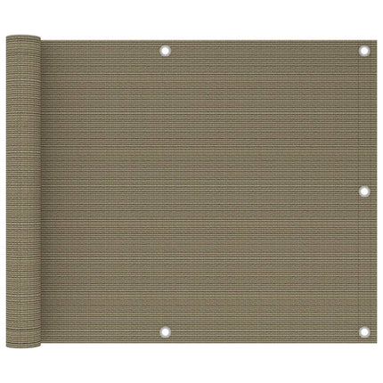 Balkongskärm taupe 75x500 cm HDPE