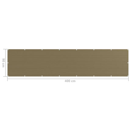 Balkongskärm taupe 90x400 cm HDPE