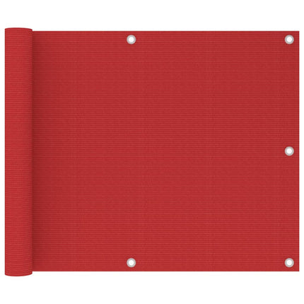 Balkongskärm röd 75x600 cm HDPE