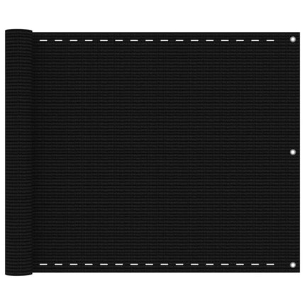 Balkongskärm svart 75x300 cm HDPE