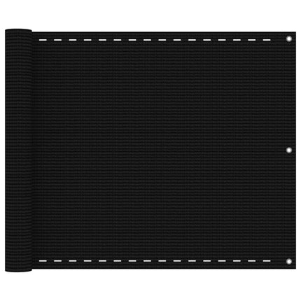 Balkongskärm svart 75x400 cm HDPE