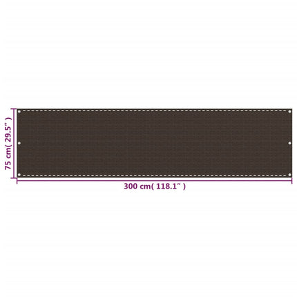 Balkongskärm brun 75x300 cm HDPE