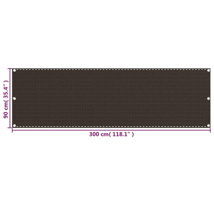 Balkongskärm brun 90x300 cm HDPE