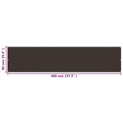 Balkongskärm brun 90x400 cm HDPE