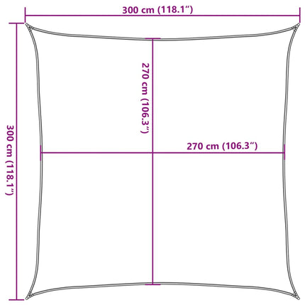 Solsegel 160 g/m² antracit 3x3 m HDPE