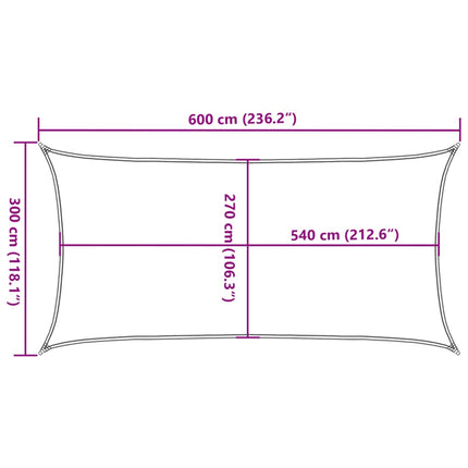 Solsegel 160 g/m² antracit 3x6 m HDPE