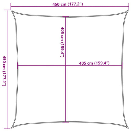 Solsegel 160 g/m² beige 4,5x4,5 m HDPE