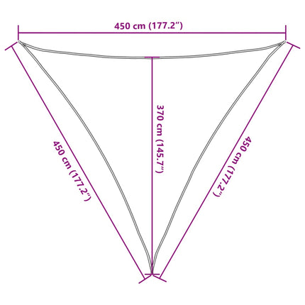 Solsegel 160 g/m² vit 4,5x4,5x4,5 m HDPE