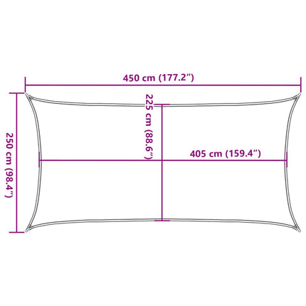 Solsegel 160 g/m² ljusgrön 2,5x4,5 m HDPE