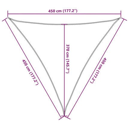 Solsegel 160 g/m² ljusgrön 4,5x4,5x4,5 m HDPE