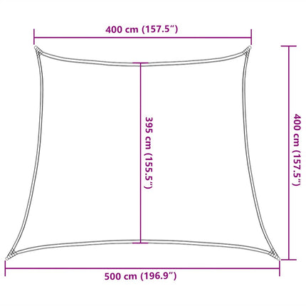 Solsegel 160 g/m² trapezoid ljusgrön 4/5x4 m HDPE