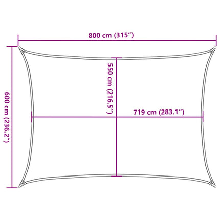 Solsegel 160 g/m² terrakotta 6x8 m HDPE