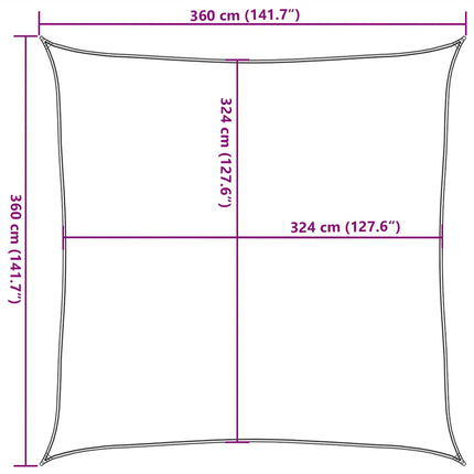 Solsegel 160 g/m² taupe 3,6x3,6 m HDPE