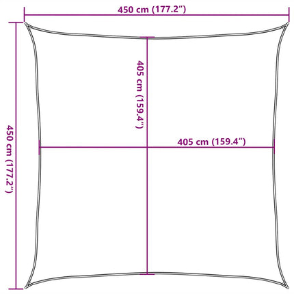 Solsegel 160 g/m² taupe 4,5x4,5 m HDPE