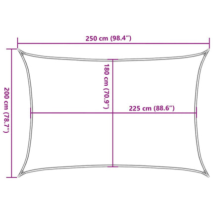 Solsegel 160 g/m² taupe 2x2,5 m HDPE
