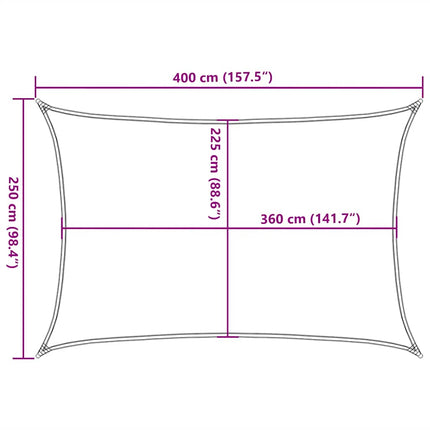 Solsegel 160 g/m² taupe 2,5x4 m HDPE