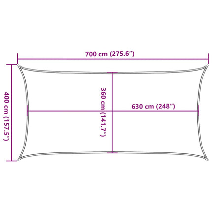 Solsegel 160 g/m² taupe 4x7 m HDPE