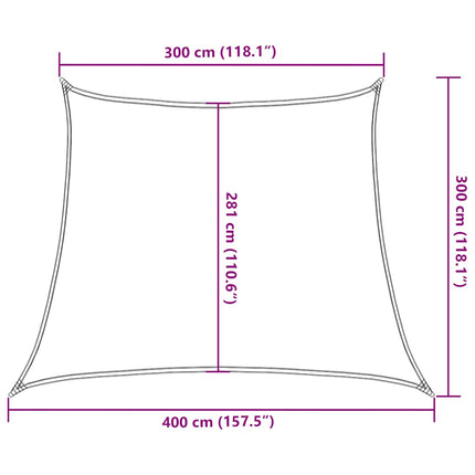 Solsegel 160 g/m² taupe 3/4x3 m HDPE