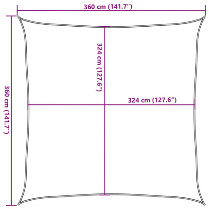 Solsegel 160 g/m² mörkgrön 3,6x3,6 m HDPE