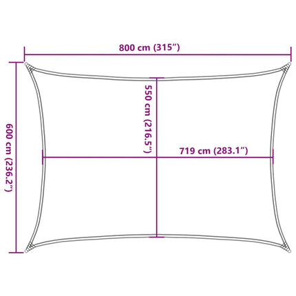 Solsegel 160 g/m² mörkgrön 6x8 m HDPE