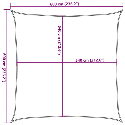 Solsegel 160 g/m² fyrkantig gul 6x6 m HDPE