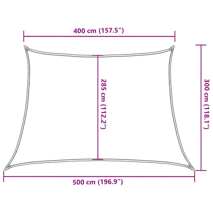 Solsegel 160 g/m² trapezoid gul 4/5x3 m HDPE
