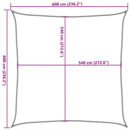 Solsegel 160 g/m² röd 6x6 m HDPE