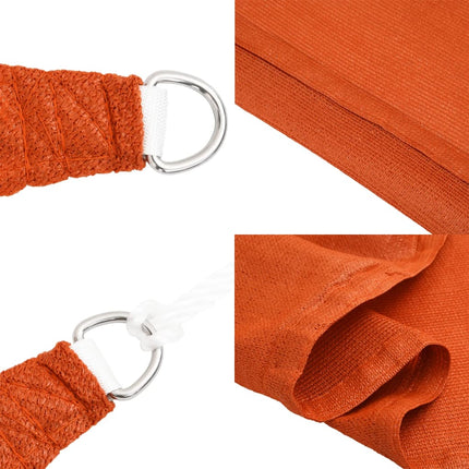 Solsegel 160 g/m² fyrkantig orange 7x7 m HDPE