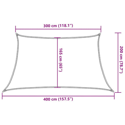 Solsegel 160 g/m² trapezoid orange 3/4x2 m HDPE
