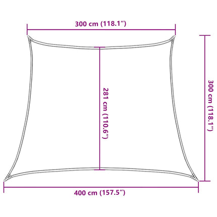 Solsegel 160 g/m² trapezoid orange 3/4x3 m HDPE